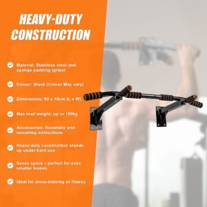 Pull Up Bar Home Gym Heavy Duty Chin Up Bar Ceiling Wall Mounted | Fitness Equipment Store