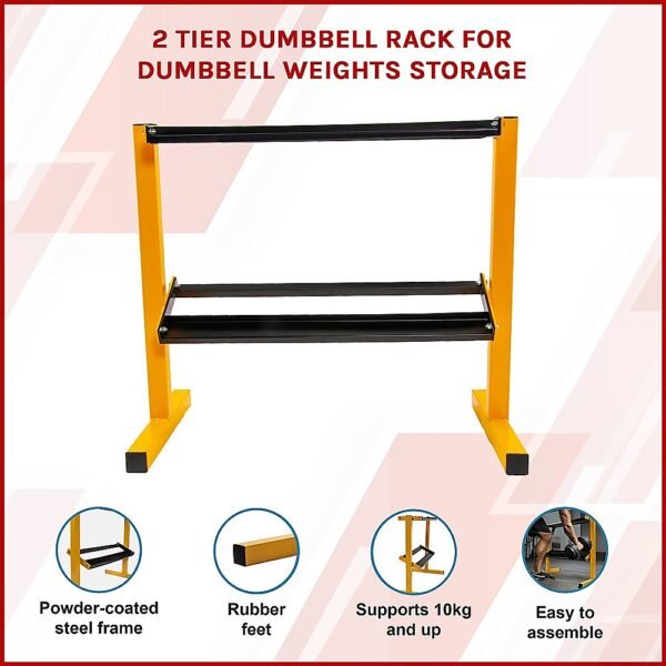 2 Tier Dumbbell Rack for Dumbbell Weights Storage | Fitness Equipment Store