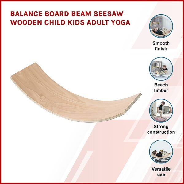 Balance Board Beam Seesaw Wooden Child Kids Adult Yoga | Fitness Equipment Store