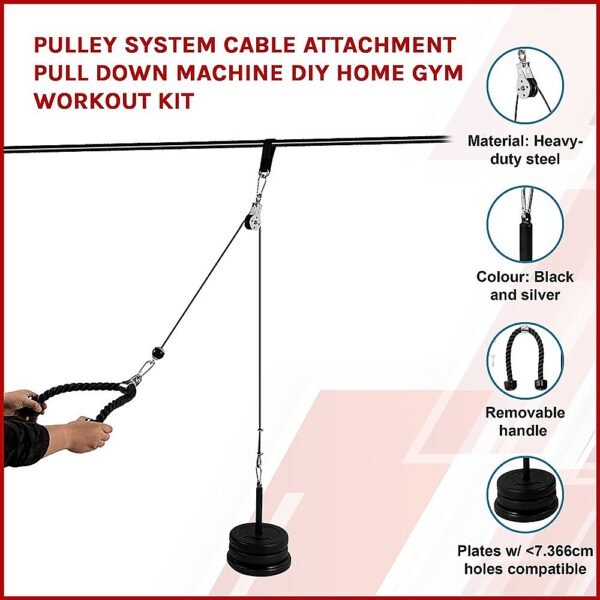 Pulley System Cable Attachment Pull Down Machine DIY Home Gym Workout Kit | Fitness Equipment Store
