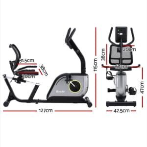 Everfit Recumbent Exercise Bike Magnetic Cycling Mesh Chair 120kg Loading | Fitness Equipment Store