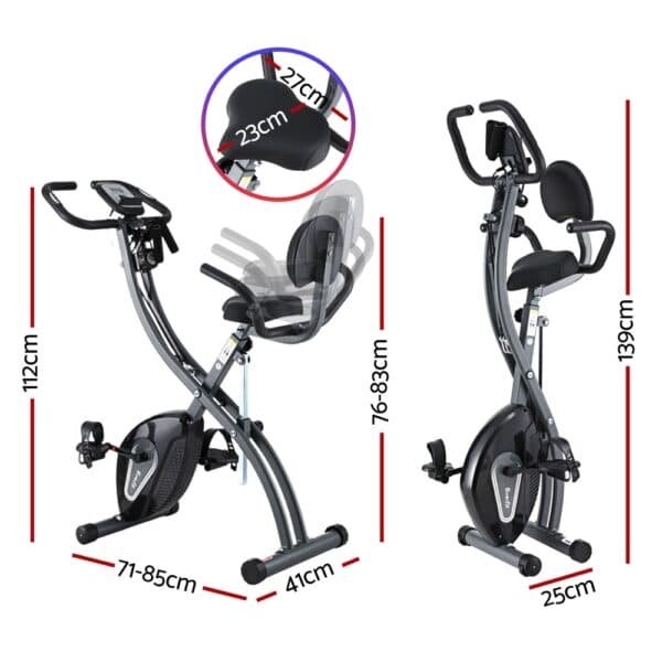 Everfit Folding Exercise Bike Magnetic X-Bike Aerobic Trainer Indoor Cycling | Fitness Equipment Store