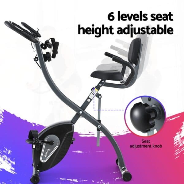 Everfit Folding Exercise Bike Magnetic X-Bike Aerobic Trainer Indoor Cycling | Fitness Equipment Store