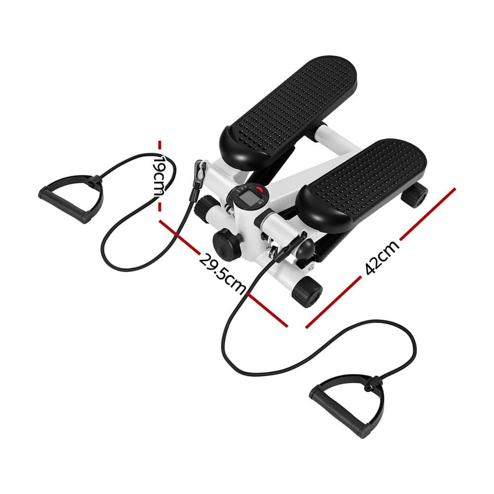 Everfit Mini Stepper with Resistance Rope Aerobic for Exercise Compact Home Workout White 2 Everfit Mini Stepper with Resistance Rope Aerobic for Exercise Compact Home Workout White - Image 2