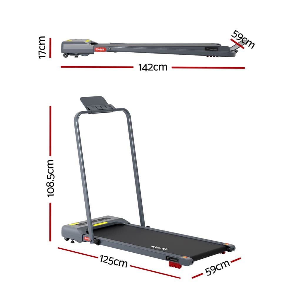 Everfit Treadmill Electric Walking Pad Incline Under Desk 380mm Grey 2 Everfit Treadmill Electric Walking Pad Incline Under Desk 380mm Grey - Image 2