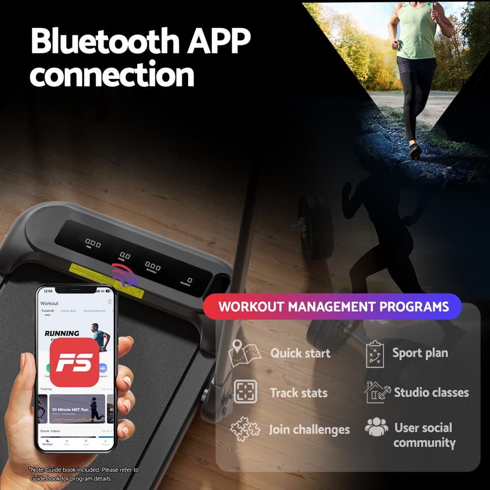 Everfit Treadmill Electric Walking Pad with Incline Foldable for Home Gym Black 6 Everfit Treadmill Electric Walking Pad with Incline Foldable for Home Gym Black - Image 6