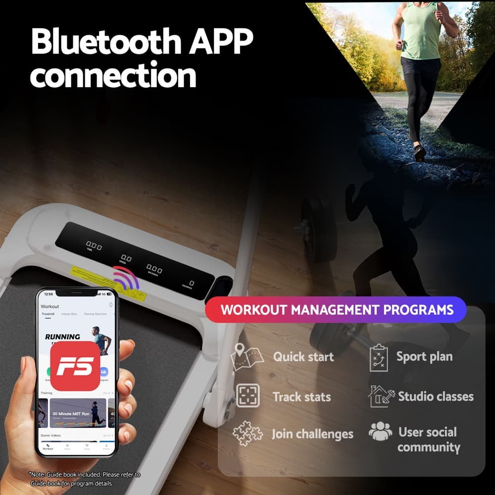 Everfit Treadmill Electric Walking Pad with Incline Foldable for Home Gym White 6 Everfit Treadmill Electric Walking Pad with Incline Foldable for Home Gym White - Image 6