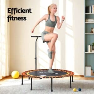 Everfit 48inch Fitness Foldable Trampoline Jumping Rebounder Home Gym Handrail | Fitness Equipment Store