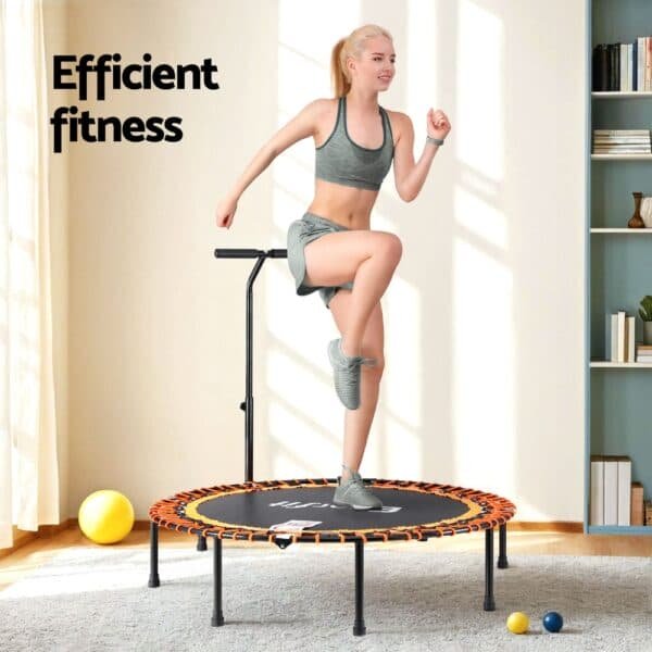Everfit 48inch Fitness Foldable Trampoline Jumping Rebounder Home Gym Handrail | Fitness Equipment Store