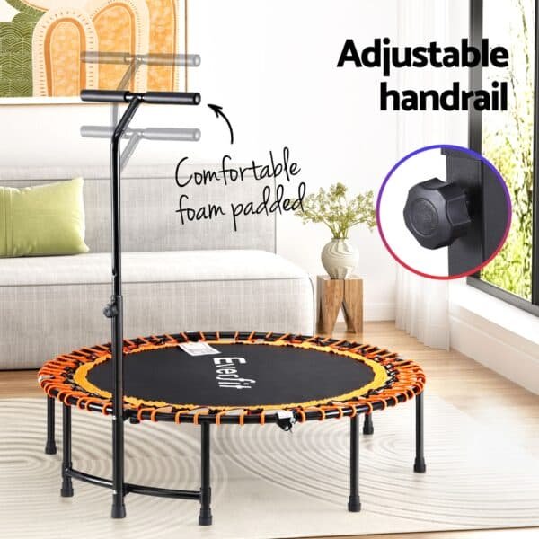 Everfit 48inch Fitness Foldable Trampoline Jumping Rebounder Home Gym Handrail | Fitness Equipment Store