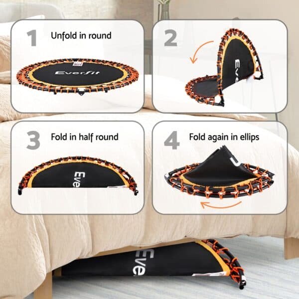 Everfit 48inch Fitness Foldable Trampoline Jumping Rebounder Home Gym Handrail | Fitness Equipment Store