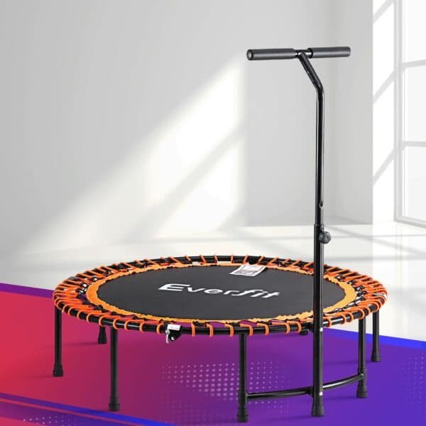 Everfit 48inch Fitness Foldable Trampoline Jumping Rebounder Home Gym Handrail | Fitness Equipment Store