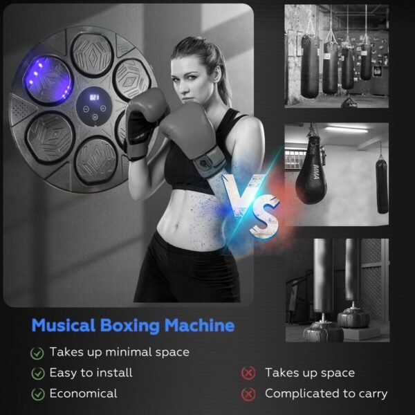 Bluetooth Smart Punching Bag Wall Pad 9 Speeds w/ Gloves | Fitness Equipment Store
