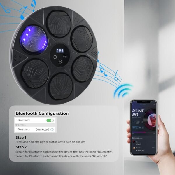 Bluetooth Smart Punching Bag Wall Pad 9 Speeds w/ Gloves | Fitness Equipment Store