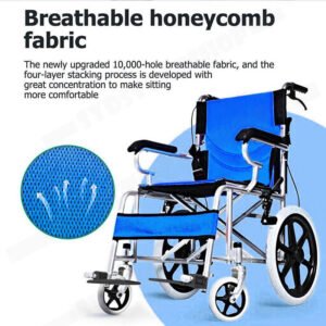 16 Lightweight Foldable Wheelchair Flat-Free Tires Handbrakes | Fitness Equipment Store