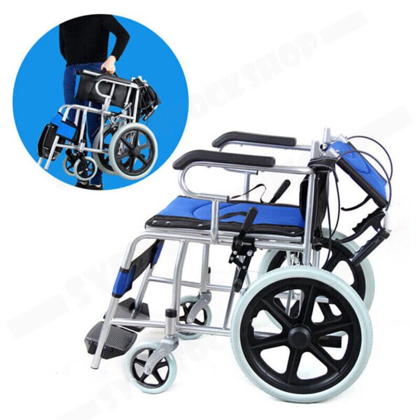 16 Lightweight Foldable Wheelchair Flat-Free Tires Handbrakes | Fitness Equipment Store