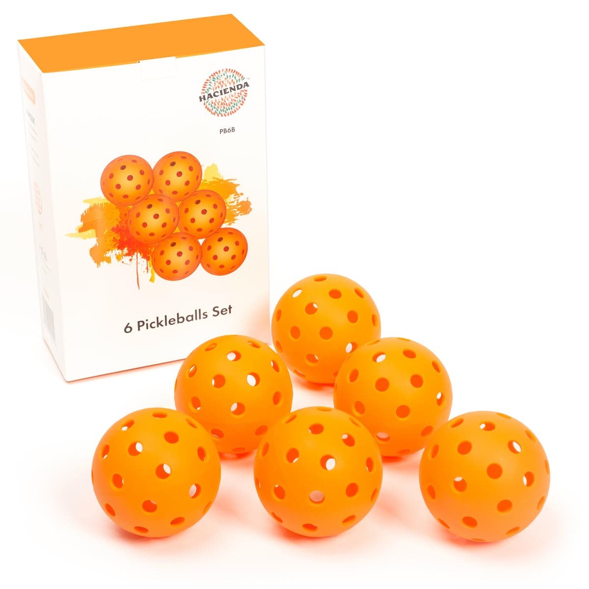 Precision Aerodynamic 40 Hole Design Pickleball Ball - 6 pack 1 Precision Aerodynamic 40 Hole Design Pickleball Ball - 6 pack