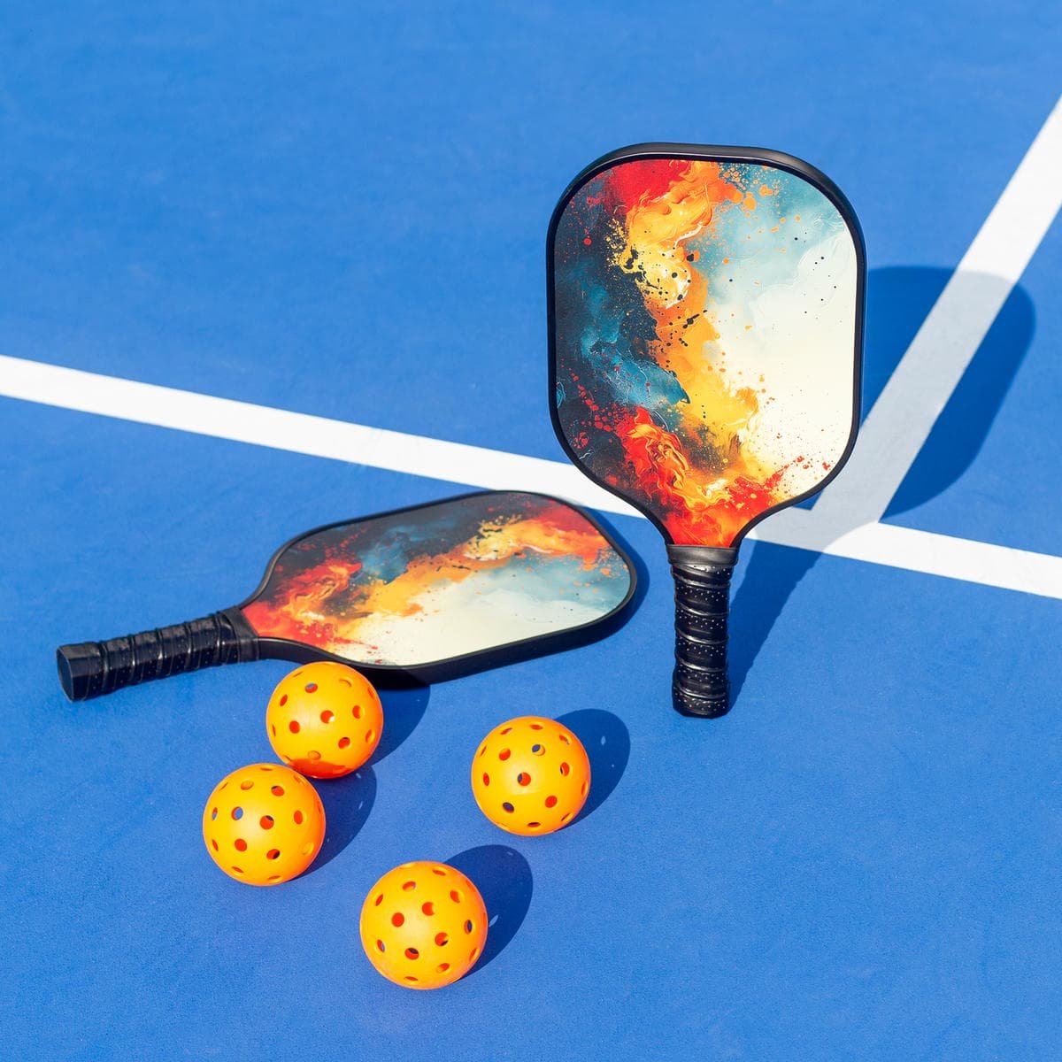 Pickleball Set with 4 Fiberglass Paddles, 6 Balls, Net, and Carry Bag 6 Pickleball Set with 4 Fiberglass Paddles, 6 Balls, Net, and Carry Bag - Image 6
