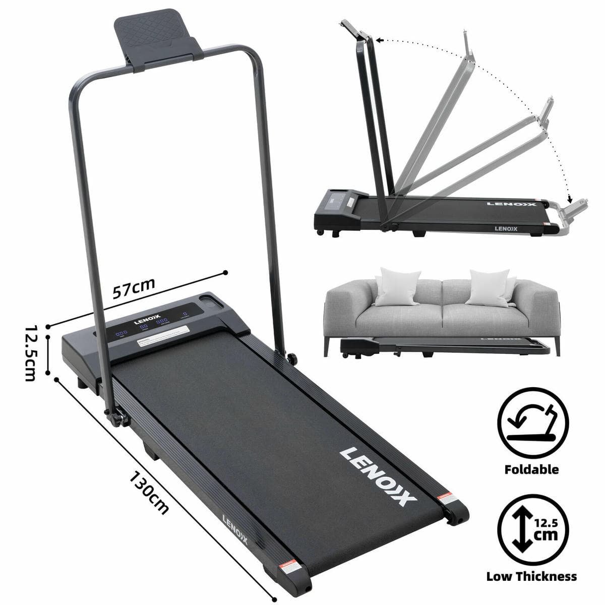 2HP Walking Pad Treadmill w/ Remote, Foldable Handrail, and Tablet Holder 2 2HP Walking Pad Treadmill w/ Remote, Foldable Handrail, and Tablet Holder - Image 2