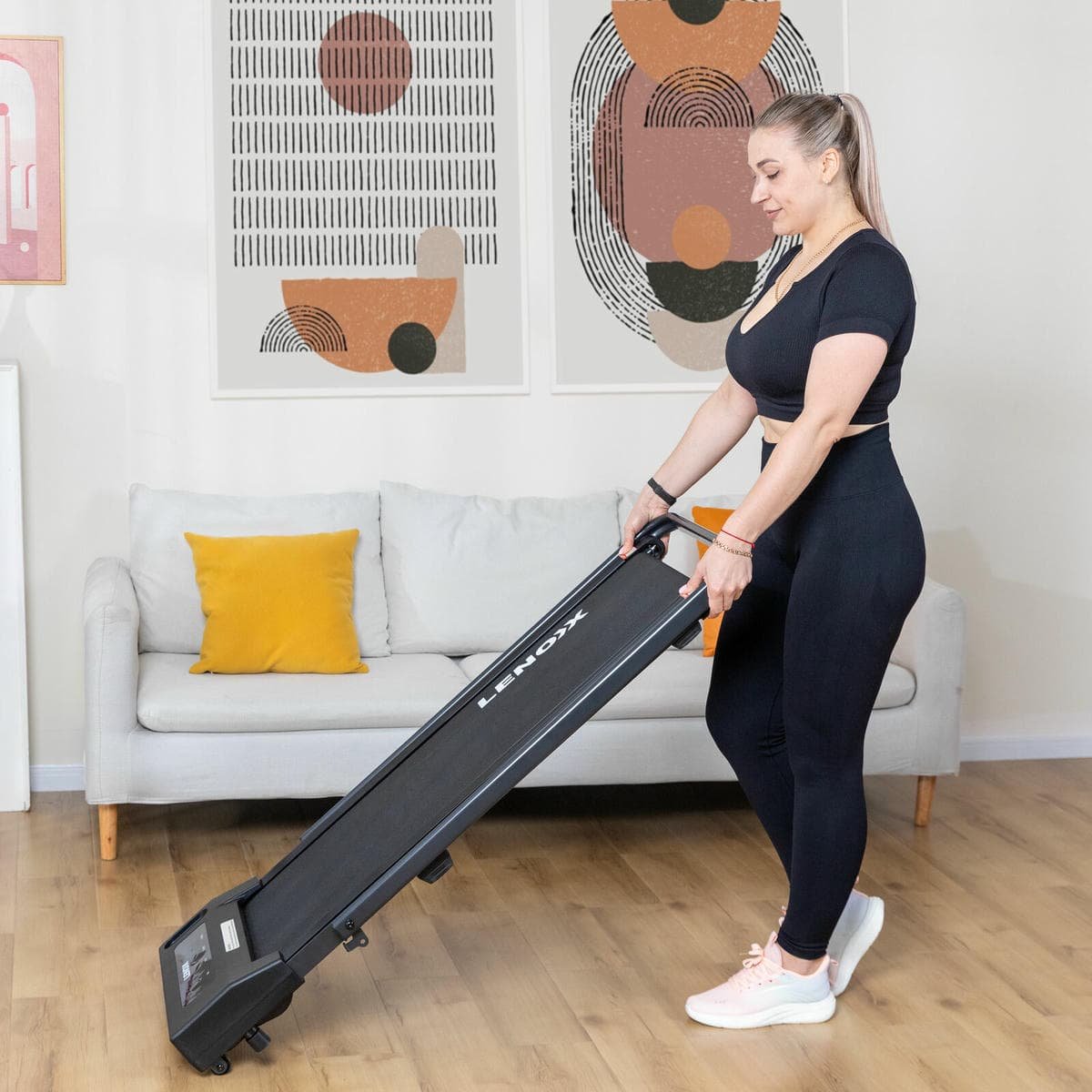 2HP Walking Pad Treadmill w/ Remote, Foldable Handrail, and Tablet Holder 4 2HP Walking Pad Treadmill w/ Remote, Foldable Handrail, and Tablet Holder - Image 4