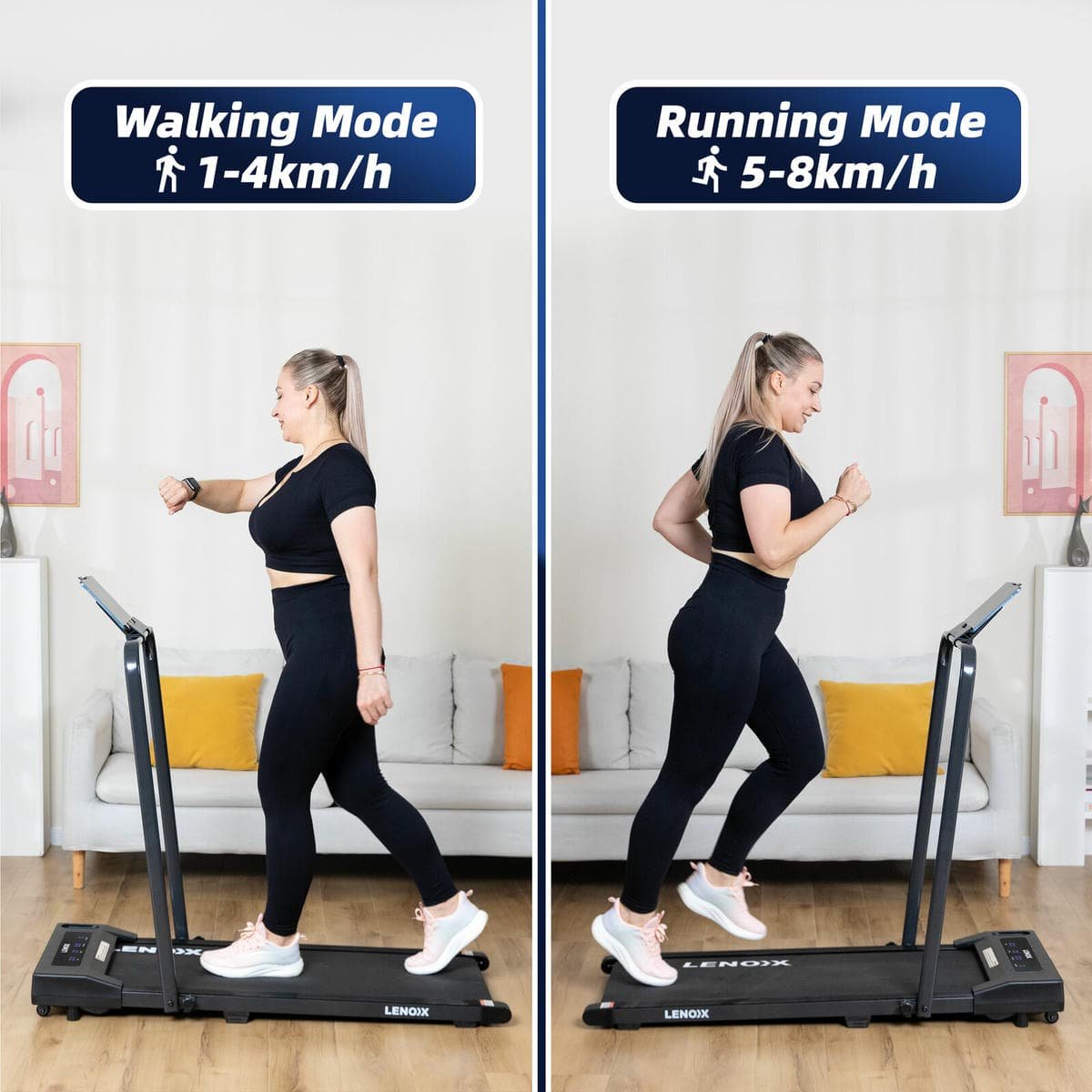2HP Walking Pad Treadmill w/ Remote, Foldable Handrail, and Tablet Holder 5 2HP Walking Pad Treadmill w/ Remote, Foldable Handrail, and Tablet Holder - Image 5