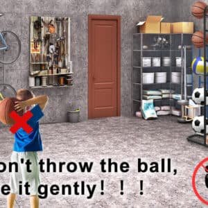 Basketball Soccer Storage Rack Sport Ball Organizer Ball Holder Display Stand With Basket 7 Basketball Soccer Storage Rack Sport Ball Organizer Ball Holder Display Stand With Basket | Fitness Equipment Store