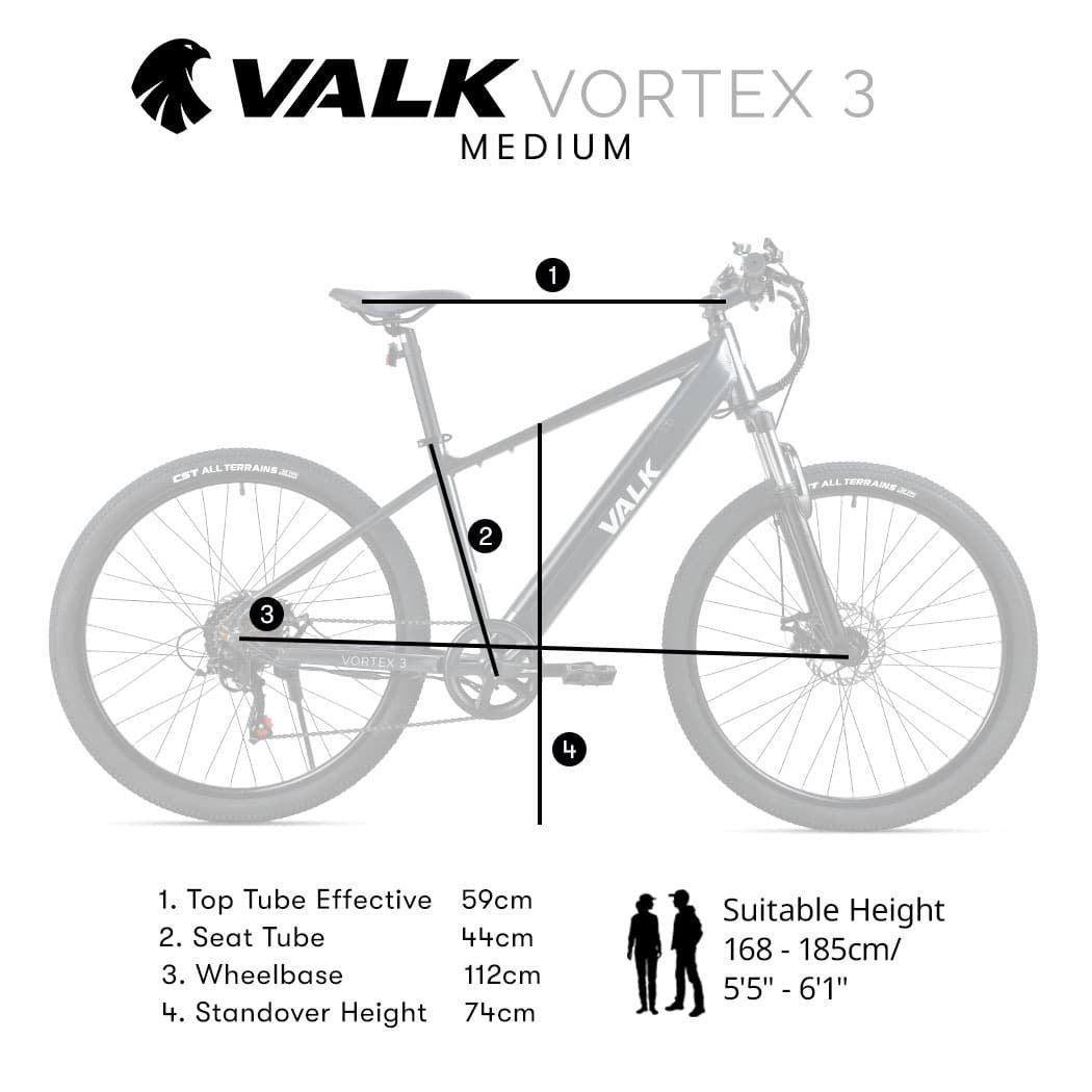 VALK Vortex 3 Electric Bike, Medium Frame Mountain ebike, Gunmetal Grey 3 VALK Vortex 3 Electric Bike, Medium Frame Mountain ebike, Gunmetal Grey - Image 3