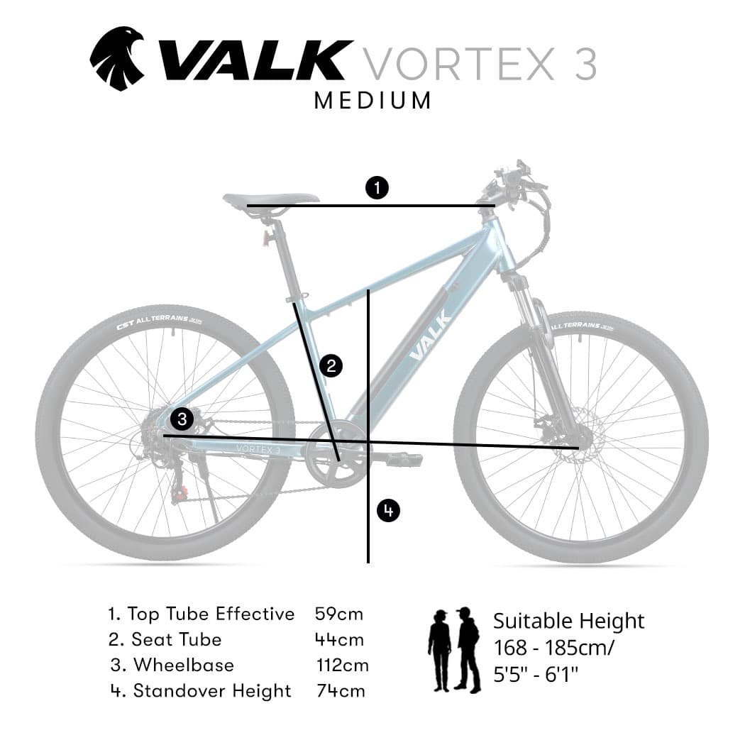 VALK Vortex 3 Electric Bike, Medium Frame Mountain ebike, Metallic Teal 3 VALK Vortex 3 Electric Bike, Medium Frame Mountain ebike, Metallic Teal - Image 3