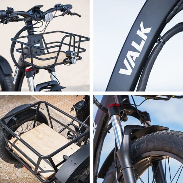 VALK Electric Fat Tyre Tricycle, 500W, Throttle, Hydraulic Disc Brakes, Alloy Frame, Suspension, Black | Fitness Equipment Store