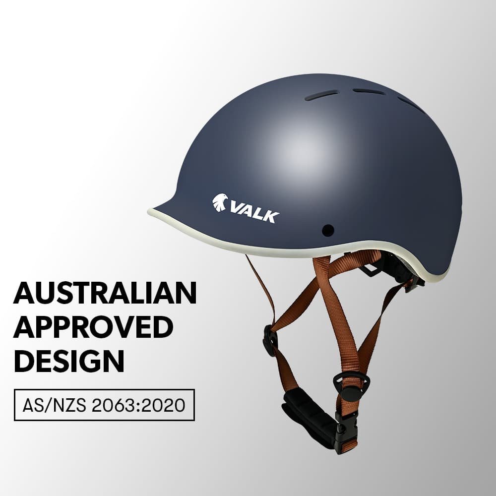 VALK Retro Bike Helmet, 56-61cm S, M, L Universal Dial Fit System, Shadow Navy 3 VALK Retro Bike Helmet, 56-61cm S, M, L Universal Dial Fit System, Shadow Navy - Image 3