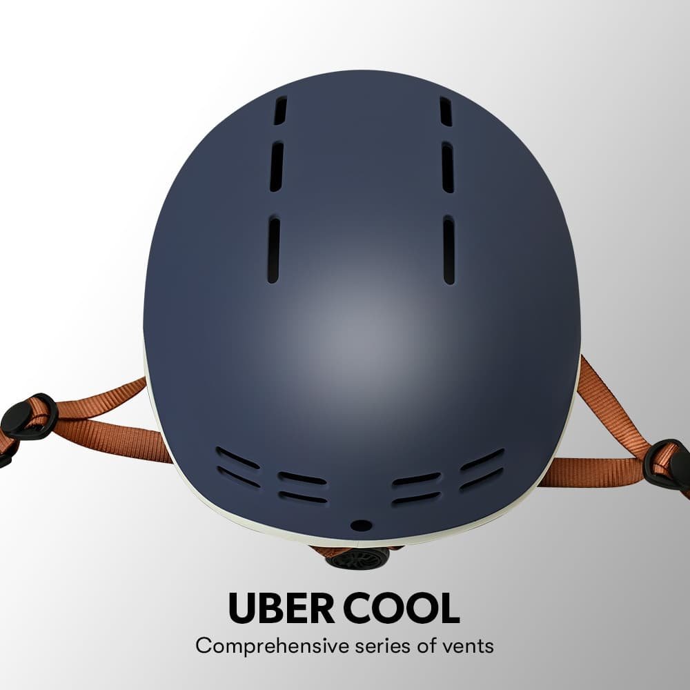 VALK Retro Bike Helmet, 56-61cm S, M, L Universal Dial Fit System, Shadow Navy 4 VALK Retro Bike Helmet, 56-61cm S, M, L Universal Dial Fit System, Shadow Navy - Image 4