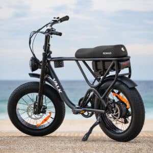 VALK Nomad Electric Fat Tyre Bike, 500W, 45km/hr, Throttle ebike, Disc Brakes, Shimano 7 spd, 20x4" Kenda Tyres, Suspension, Black | Fitness Equipment Store