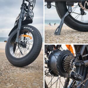 VALK Nomad Electric Fat Tyre Bike, 500W, 45km/hr, Throttle ebike, Disc Brakes, Shimano 7 spd, 20x4" Kenda Tyres, Suspension, Black | Fitness Equipment Store