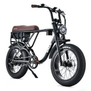 VALK Nomad Electric Fat Tyre Bike, 500W, 45km/hr, Throttle ebike, 20x4" Kenda Tyres, Shimano 7 spd, Suspension, Black