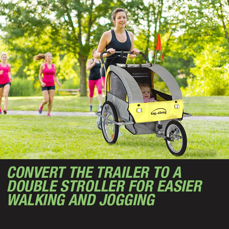 Tag-along Kids Bike Trailer Bicycle Pram Stroller Children Jogger Yellow 4 Tag-along Kids Bike Trailer Bicycle Pram Stroller Children Jogger Yellow - Image 4