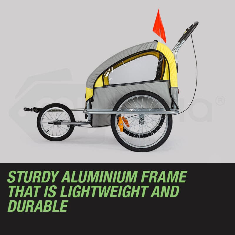 Tag-along Kids Bike Trailer Bicycle Pram Stroller Children Jogger Yellow 6 Tag-along Kids Bike Trailer Bicycle Pram Stroller Children Jogger Yellow - Image 6