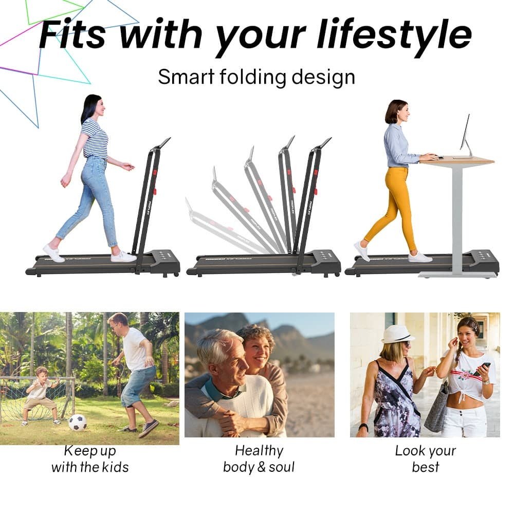 PROFLEX Electric Walking Pad Under Desk Treadmill, Compact Foldable Size, Tablet Holder, LCD Display, Walk or Light Jog 2 PROFLEX Electric Walking Pad Under Desk Treadmill, Compact Foldable Size, Tablet Holder, LCD Display, Walk or Light Jog - Image 2