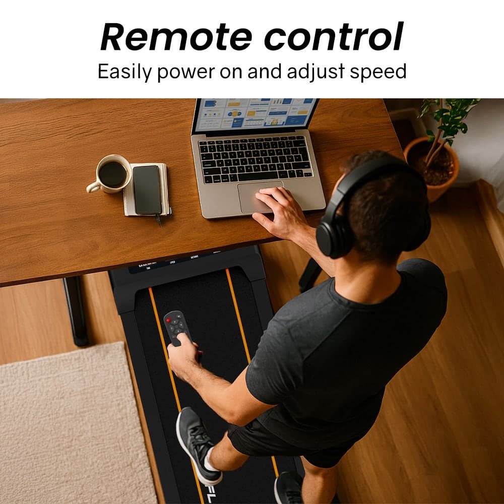 PROFLEX Electric Walking Pad Under Desk Treadmill, Compact Foldable Size, Tablet Holder, LCD Display, Walk or Light Jog 5 PROFLEX Electric Walking Pad Under Desk Treadmill, Compact Foldable Size, Tablet Holder, LCD Display, Walk or Light Jog - Image 5