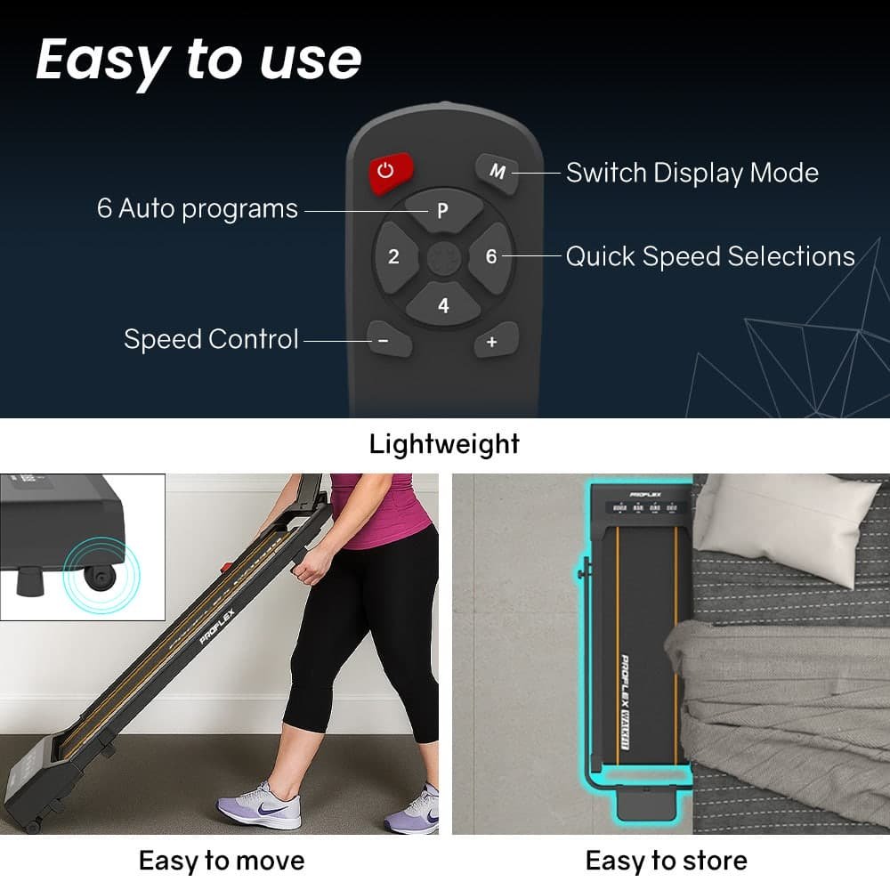 PROFLEX Electric Walking Pad Under Desk Treadmill, Compact Foldable Size, Tablet Holder, LCD Display, Walk or Light Jog 6 PROFLEX Electric Walking Pad Under Desk Treadmill, Compact Foldable Size, Tablet Holder, LCD Display, Walk or Light Jog - Image 6