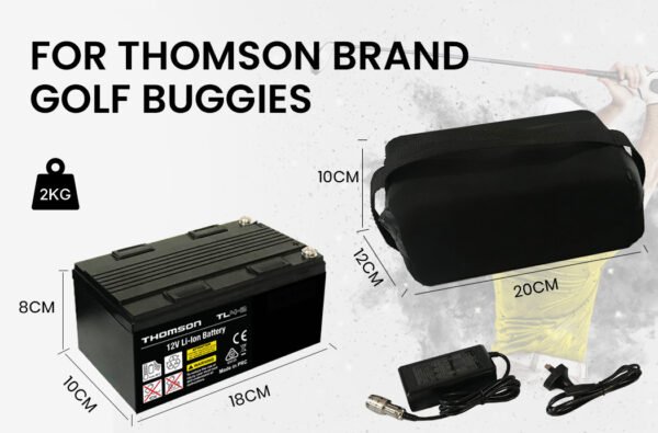 THOMSON 12V 24Ah Lithium Battery for Thomson Golf Buggy Trolley | Fitness Equipment Store