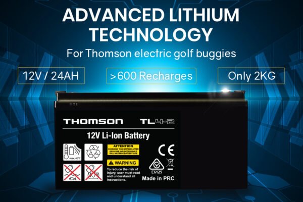 THOMSON 12V 24Ah Lithium Battery for Thomson Golf Buggy Trolley | Fitness Equipment Store