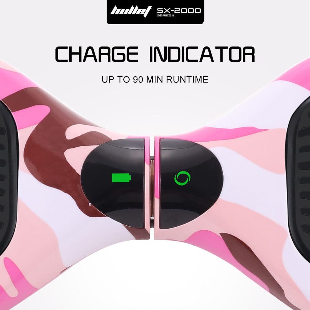BULLET SX-2000 Hoverboard Scooter, 500W Brushless, Superior Self Balancing System, UL Certified, LED Lights, Pink Camo 13 BULLET SX-2000 Hoverboard Scooter, 500W Brushless, Superior Self Balancing System, UL Certified, LED Lights, Pink Camo - Image 13