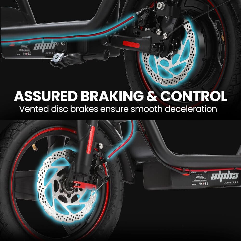 ALPHA Rover Electric Scooter with Seat, 500W 48V 25km/h 30km Range, 14-inch Tyres, Motorised Commuter eScooter for Adults, Black 8 ALPHA Rover Electric Scooter with Seat, 500W 48V 25km/h 30km Range, 14-inch Tyres, Motorised Commuter eScooter for Adults, Black - Image 8
