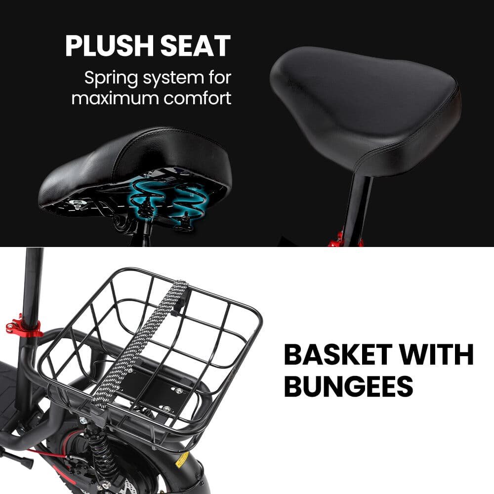 ALPHA Rover Electric Scooter with Seat, 500W 48V 25km/h 30km Range, 14-inch Tyres, Motorised Commuter eScooter for Adults, Black 12 ALPHA Rover Electric Scooter with Seat, 500W 48V 25km/h 30km Range, 14-inch Tyres, Motorised Commuter eScooter for Adults, Black - Image 12