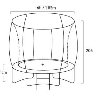 Kahuna 6ft Outdoor Round Green Trampoline With Safety Enclosure And Basketball Hoop Set 7 Kahuna 6ft Outdoor Round Green Trampoline With Safety Enclosure And Basketball Hoop Set | Fitness Equipment Store