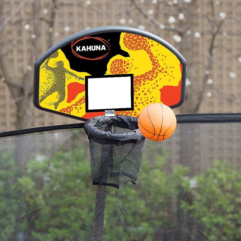 V240-TRA-KAH-06-GN-BB-68237-08.jpg Kahuna 6ft Outdoor Round Green Trampoline With Safety Enclosure And Basketball Hoop Set | Fitness Equipment Store