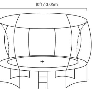 Kahuna 10ft Trampoline Free Ladder Spring Mat Net Safety Pad Cover Round Enclosure Green | Fitness Equipment Store