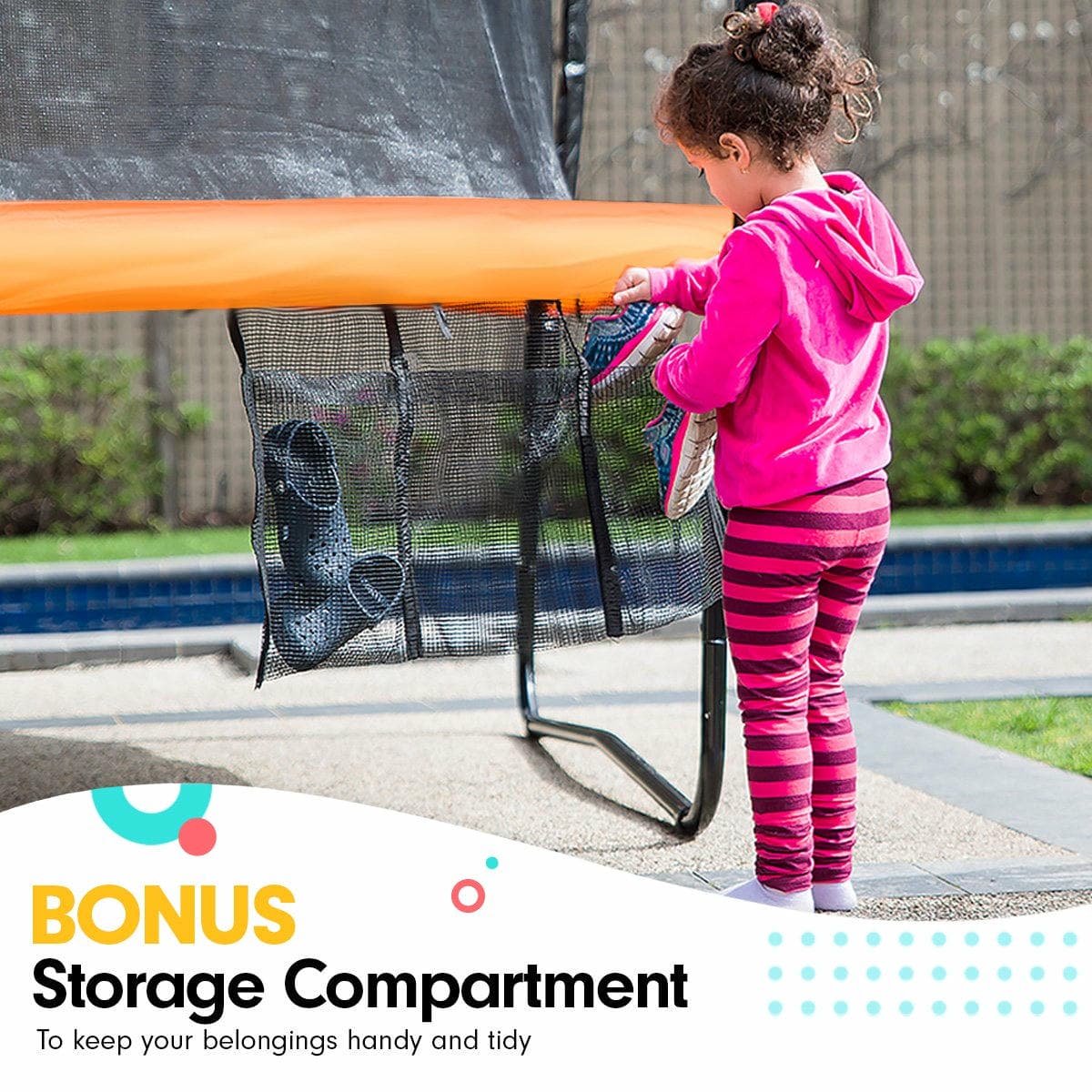 Kahuna 14ft Outdoor Trampoline Kids Children With Safety Enclosure Pad Mat Ladder Basketball Hoop Set - Orange 4 Kahuna 14ft Outdoor Trampoline Kids Children With Safety Enclosure Pad Mat Ladder Basketball Hoop Set - Orange - Image 4