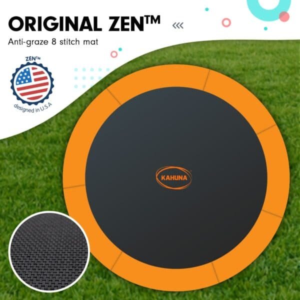 Kahuna Twister 14ft Springless Trampoline Outdoor Kids Safety Net Pad Mat with Basketball Set | Fitness Equipment Store