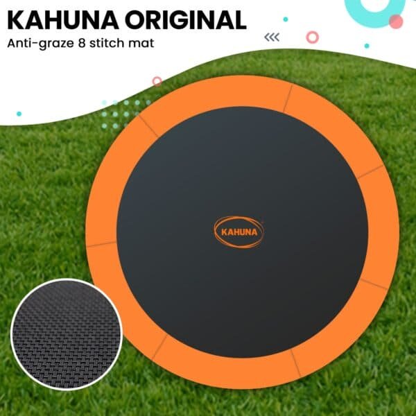 Kahuna Twister 14ft Springless Trampoline Outdoor Kids Safety Net Pad Mat with Basketball Set | Fitness Equipment Store